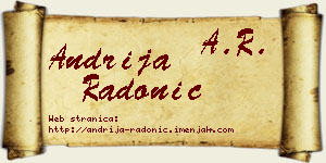 Andrija Radonić vizit kartica